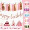 20pcs/Set Multicolor Shiny Tassel Garland Tissue Paper Tassel Banner Table Decor Tassels Ribbon Party Decorations Supplies Xmas
