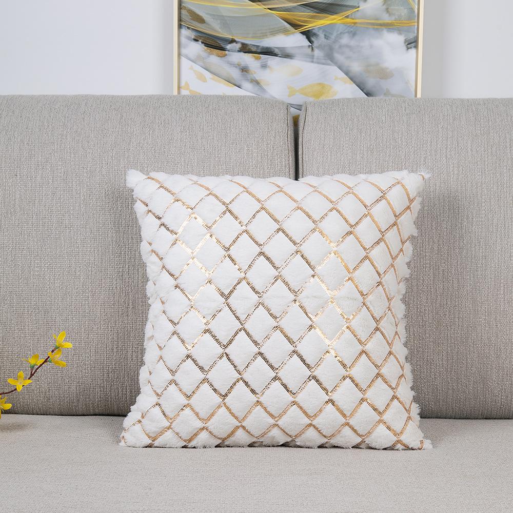 Housse de coussin à paillettes de luxe Décoration de fête à la maison Cadeau de Noël Housse de coussin rectangulaire Taie d'oreiller pour canapé lit 30x50cm/45x45cm 45x45cm