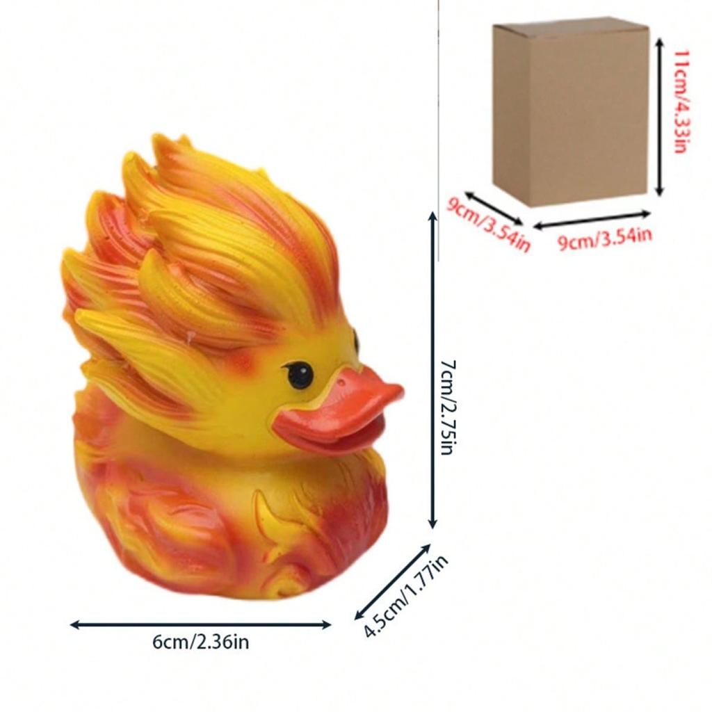 Duck Figurine Creative Ice/Fire Duck Statue Small Resin Animals Desktop Decorations For Home Office