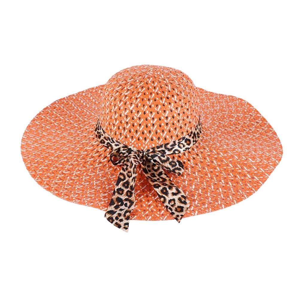 Großer Rand Sommer Sonnenhut Schleife Strohhut Mode Strandkappe für Damen