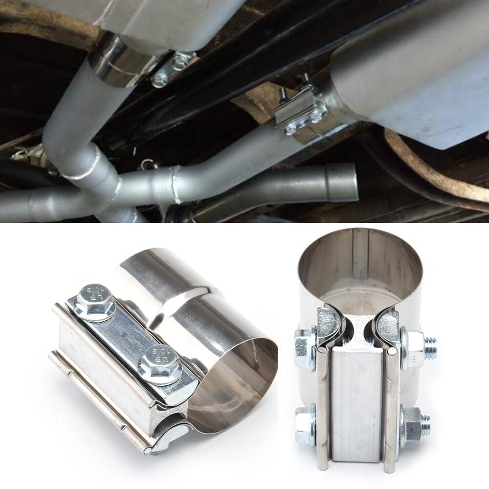 2PCS 3inch" Lap Joint Exhaust Band Clamp Muffler Sleeve Coupler Stainless Steel