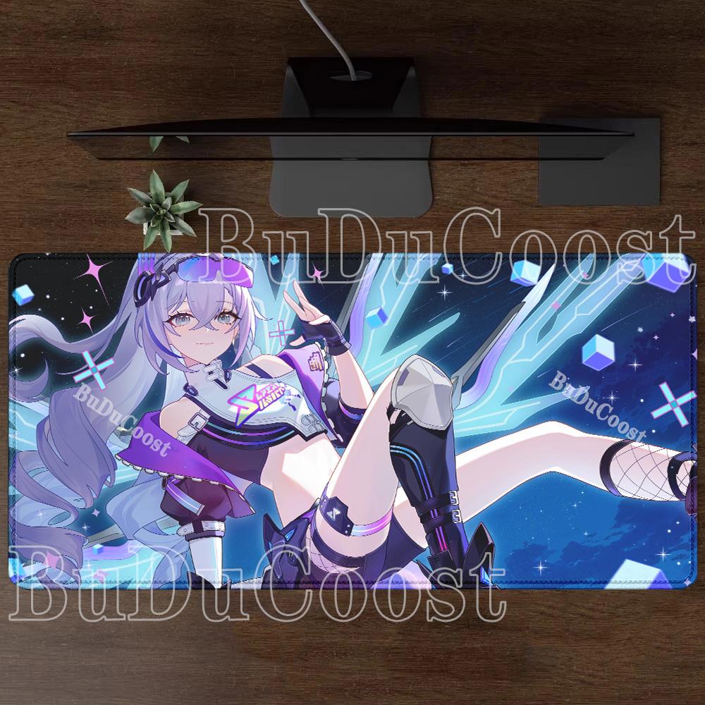 Silver Wolf LV.999 HSR Honkai Star Rail Large XXL Mousepad Overlock Keyboard Anime Girl Kawaii Mouse Pad PC HD Printing Desk Mat