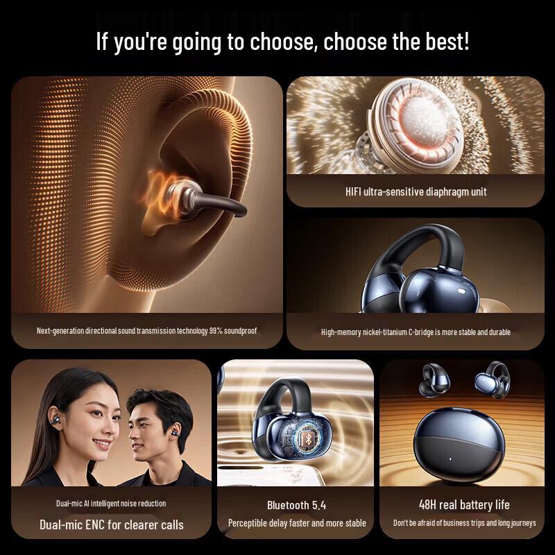 LINGCHEN M09 Wireless Clip-on Bluetooth Earbuds