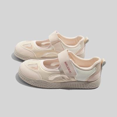 Klettverschluss-Sneaker Süßes Design Runde Zehenpartie Weiße Schuhe Modische Damenschuhe