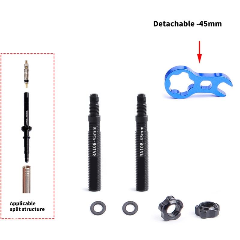 Light Weight Alloy Valves Extension Adapter Leakproof Seal For Road Mountain Bikes Easily Inflation Solution