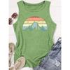 2026 New Vintage Mountain Sunset Print Round Neck Women Sleeveless Vest Soft Knit Versatile Casual Summer Tank Top