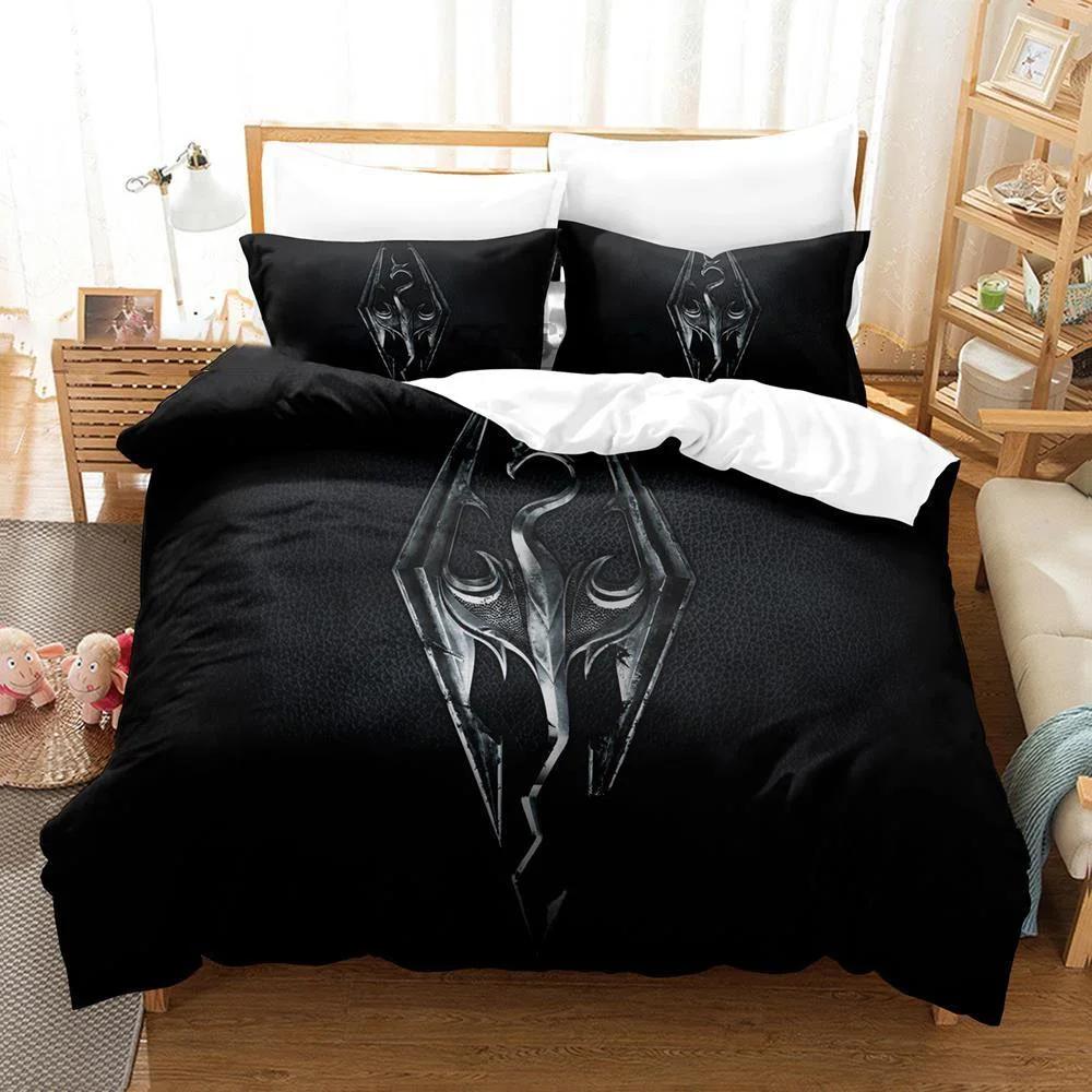 3D Printed Skyrim Bedding Set Elder Scrolls Duvet Cover Bedroom Comforter Covers Single Twin King Size Quilt Cover Home 2/3PCS