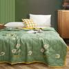 Daisy Printed Quilted Summer Quilt Soft Breathable Single Double Blanket Washable Thin Comforter with Pillowcase