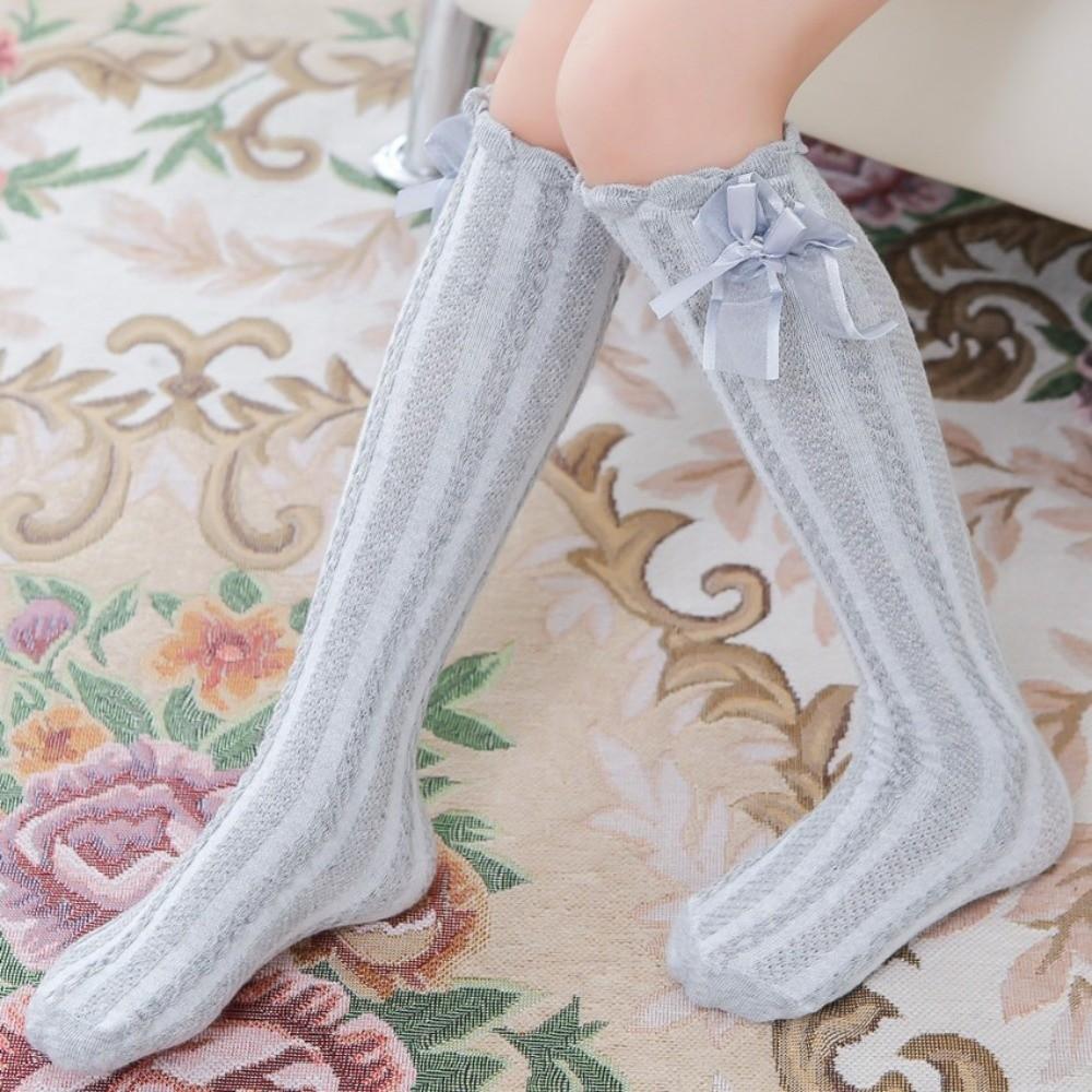 Soft Children Bowknot Mesh Socks Mid-tube Socks Cotton Socks New Mesh Girls Sock