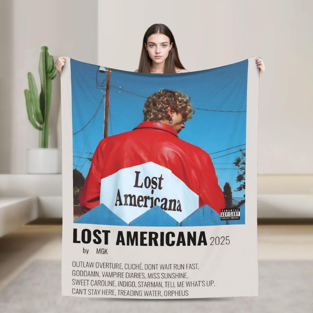 Manta MGK Lost Americana Tour 2025-2026 Múltiples Tamaños Suave y Ligera Mantas de Tiro para Sofá Sillón y Cama
