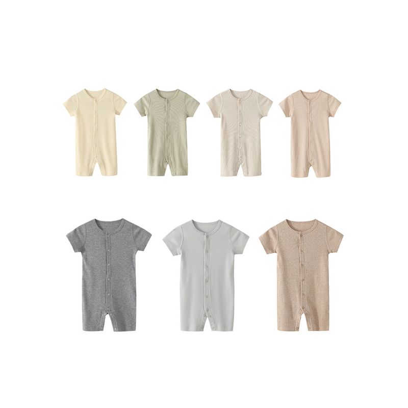 Baby Jumpsuit, Thin and Breathable, Summer Clothing for Small-Month-Old Babies, Modal Seamless Short-Sleeved Summer Jumpsuit