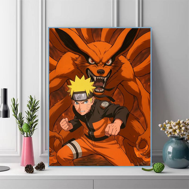 Naruto anime Naruto Pattern 3pcs 100% Round Full Drill 5D DIY Diamond Painting Embroidery Cross Stitch Rhinestone Décor