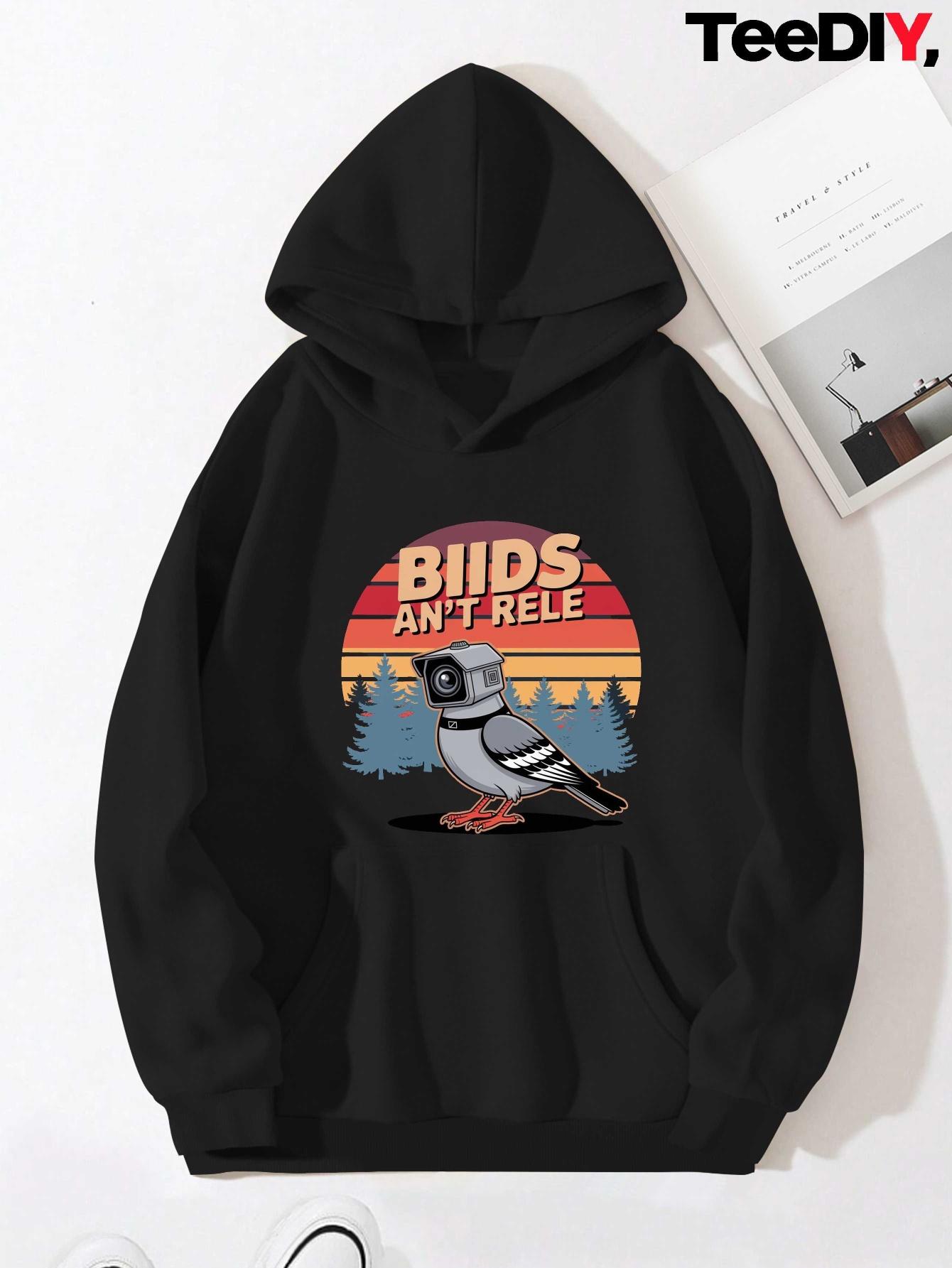 

camera Birds Aren t Real Pop Art women s hoodies XXL чёрный