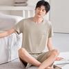 Men's Modal Summer Pajama Set: Short Sleeve & Shorts, Casual Plus Size Homewear