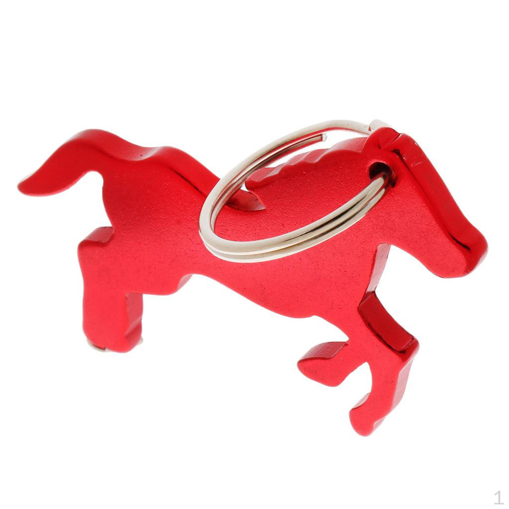 Aluminum Alloy Horse Pattern Bottle Opener with Keychain
