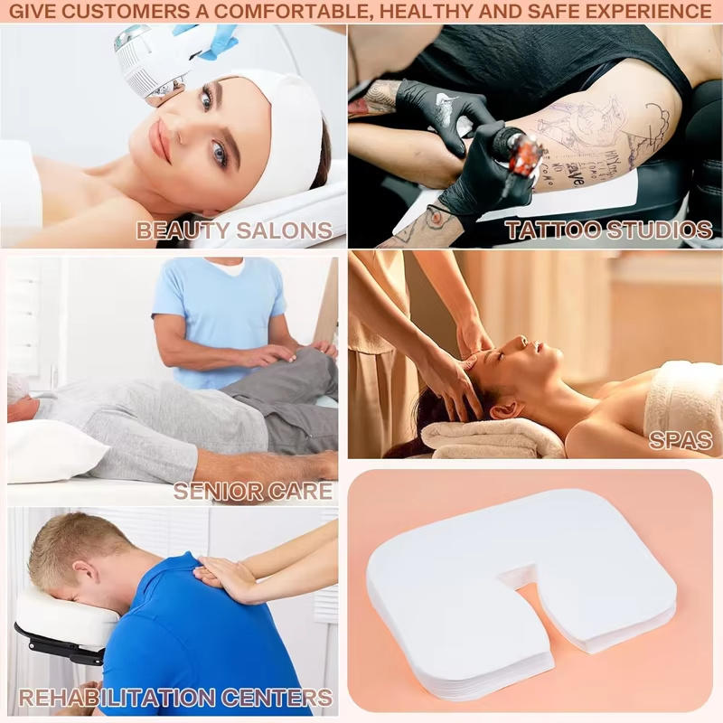 100/200Pcs Disposable SPA Face Massage Pad Beauty Salon Massage Headrest Pad Cotton Pillow Towel Cover Face Skin Care Tool