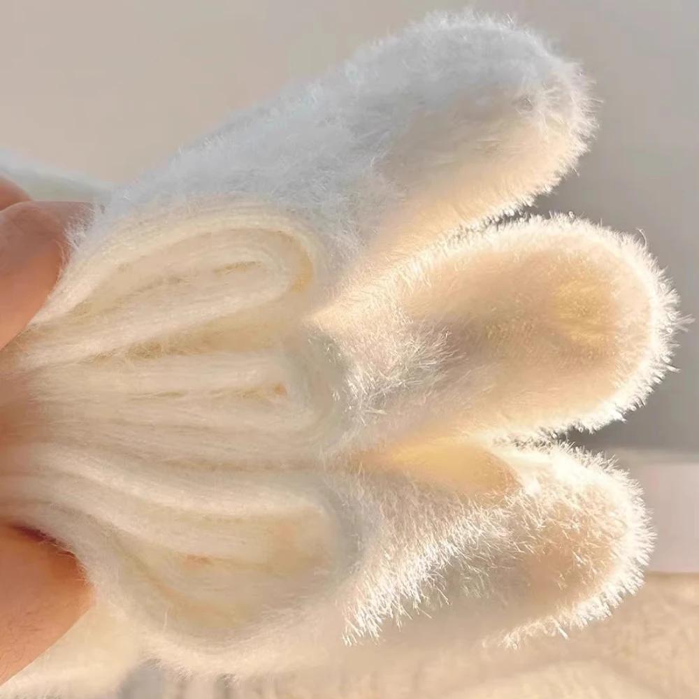 Socks Velvet Harajuku Women for Plush Winter and Plush Sleep Thicken Mink Cozy Velvet Coral Thermal Floor Autumn Mid-tube Socks