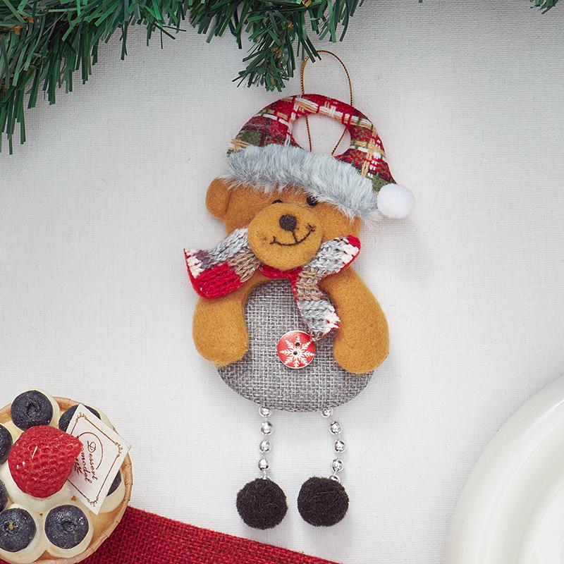 Christmas New Year Cartoon Pendant: Decorative Old Man Doll Hanging Ornament for Tree