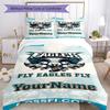 Philadelphia Eagles Customize Your Name Bedding Set Breathable Duvet Cover With Pillowcases Decorative Bed Linen For Bedroom Home Decoration Birthday 