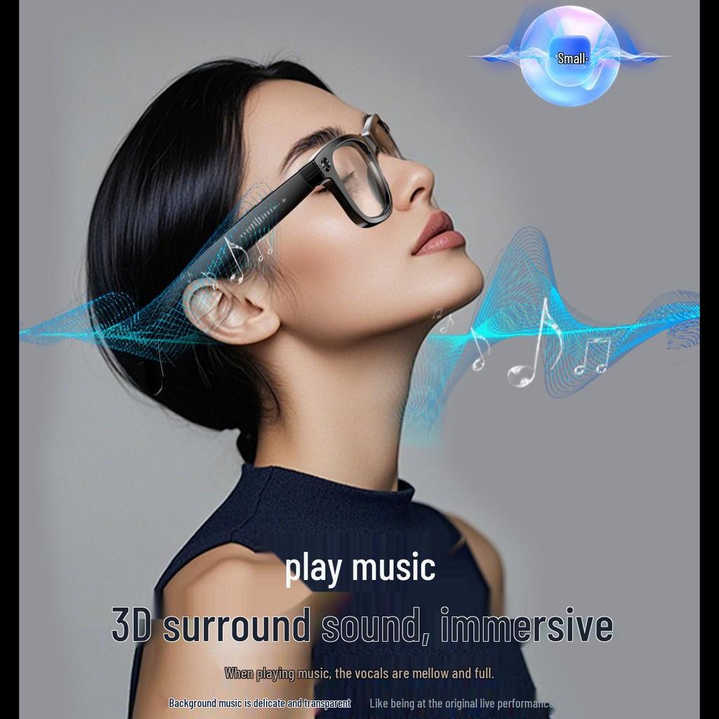 AI Smart Glasses: Video Recording, Bluetooth Audio, Call Support, 8MP Camera, Auto Translation, Color-Changing.