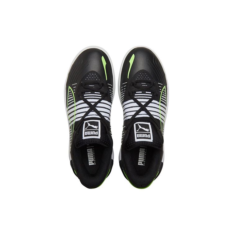 Puma Fusion Nitro Black Green Glare Unisex Sneakers 195587-01