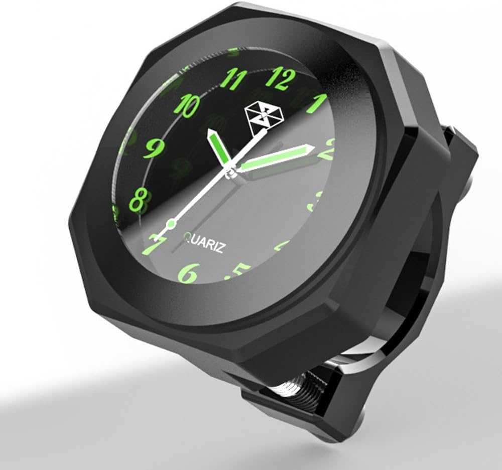 Motorcycle Handlebar Luminous Dial Motorcycle Clock Waterproof Handlebar Mount for Dirt Bike Motocross Yamaha Kawasaki Honda чёрный