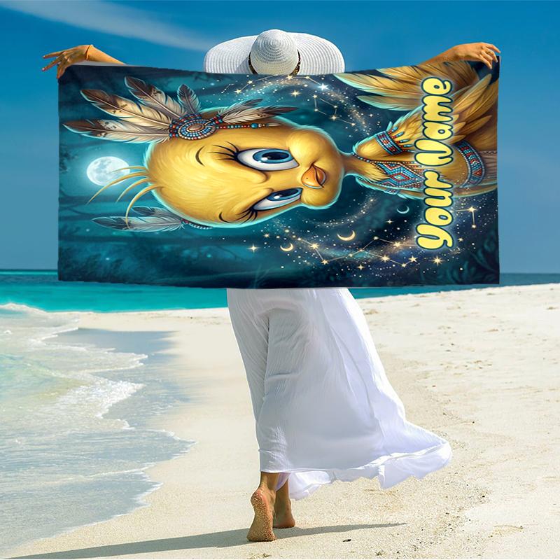 1PC Custom Name Dreamy Night Friend Beach Towel Highly Absorbent And Sand-Resistant Towel for Swimming, Pool, Yoga, And Travel Lightweight
