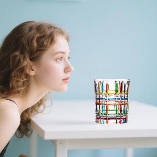 Colorful Hand-Painted Whisky Glasses Gothic Rock Style Wine Glass Dazzling Colored Soda Lime Glassware