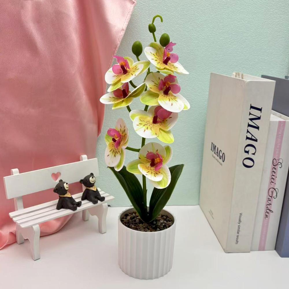 Artificialseven Butterfly Flowers Orchid Decor For Living Decoration Room