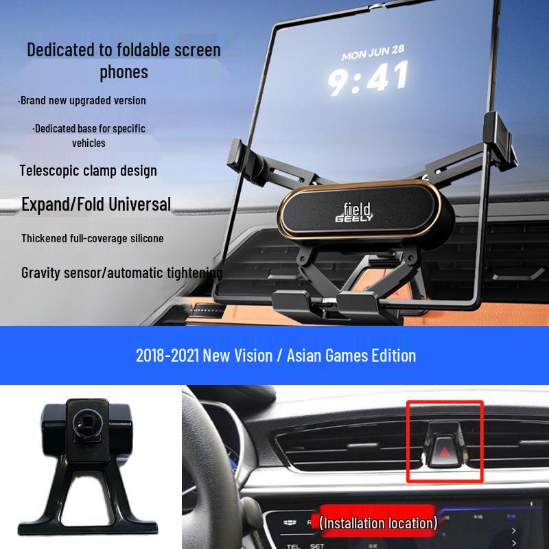 Custom Foldable Phone Holder for Geely Models: Emgrand, Boyue, Vision X1/X6, Jiaji, Binyue, Xingyue L, Xingyuan