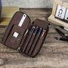 Handmade Leather Genuine Leather Pencil Case 4 Slots Design Pen Case  Office Supplies