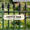 2D Flat - 1pc of Metal Signage Measuring 15.7X3.94 Inches, Featuring A Rustic Coffee Bar Design. This Vintage 2D Flat Print Metal Wall Art Is Perfect