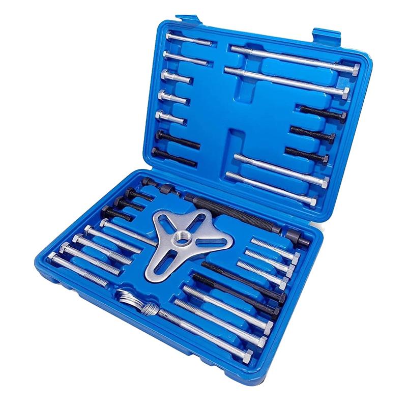 46Pcs Harmonic Balancer Puller Kit Power Steering Pulley Puller taller Tool Set Steering Wheel Flywheel Puller Tool