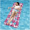 New Inflatable Leaf Pillow Floating Bed Adult Water Printed Lounge Chair Floating Bed Single Inflatable Floating Bed