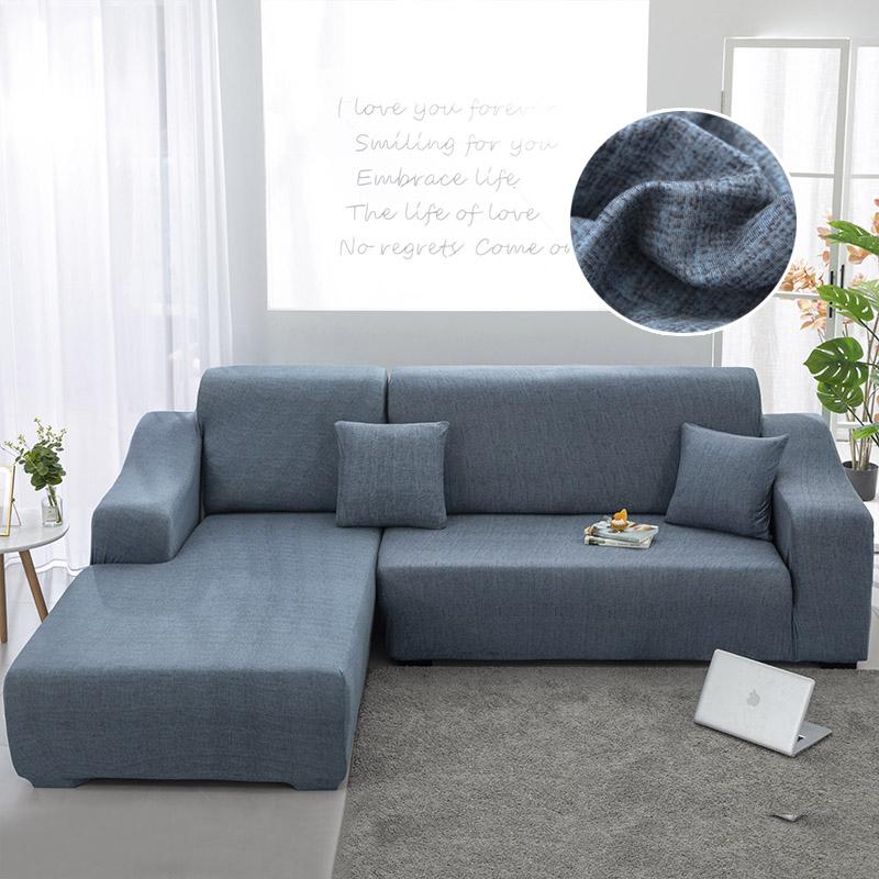 Elastic Sofa Covers for Living Room Pets Kids Chair Couch Cover Corner L Shaped Chaise Longue Slipcover Included 2pieces Cover