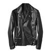 JINLUN Genuine Leather Double Rider Jacket In Black Soft and Lightweight Men's Lambskin,