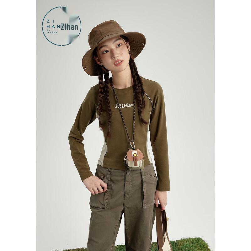 ZIHAN Women s Patchwork Print Long Sleeve T-Shirt S