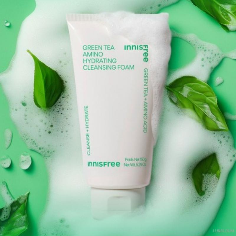 Innisfree New Green Tea Amino Hydrating Cleansing Foam 150g / 250g (+Free gift)