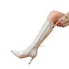 Fashion Ladies Shoes 2024 High Quality Knee-High Women's Boots Elegant Modern Boots Women Pointed Toe Thin Heels Side Zip Shoes Women