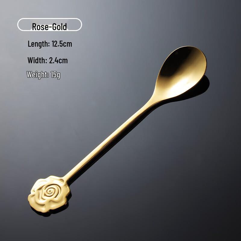 Qianxing Gold Rose Stainless Steel Coffee Spoons Wedding Gift Set