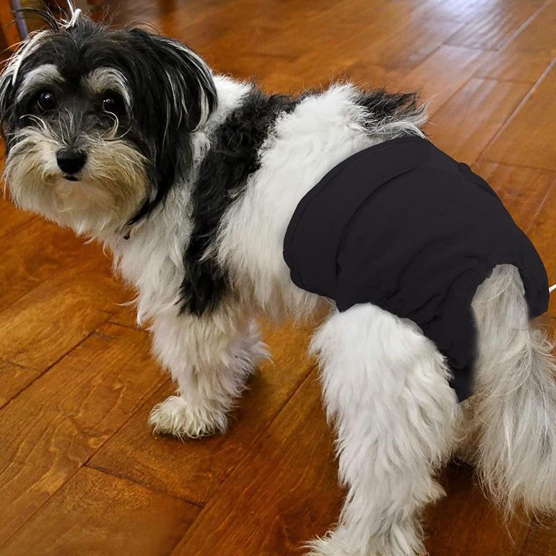 

1pc High Absorbent Doggie Puppy Nappies Adjustable Pet Panties for Small Medium Large Girl Dogs Reusable Female Dog Diapers Washable Pet Products waist 20-35cm 1pcs чёрный