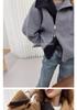 2024 Women's High Neck Asymmetrical Zipper Wool Cardigan - Cozy Loose Fit Sweater Jacket for Autumn/Winter, Korean Lazy Style