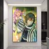 Anime Romance M-Mitsuri And O-Obanai Whitepaper Poster Waterproof Paper Sticker Coffee House Bar Aesthetic Art Wall Painting