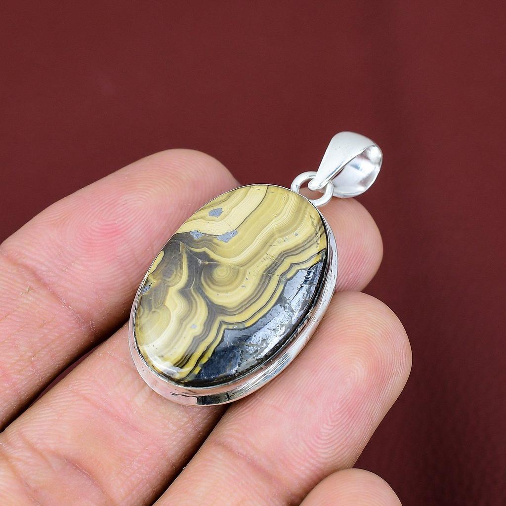 Schalenblende pendant natural gemstone pendant 925 sterling silver pendant handmade jewelry designer pendant gifts for him brand new pendant