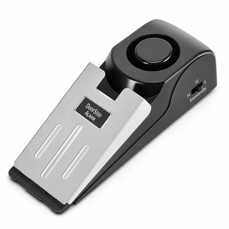 120dB Electronic Door Stop Alarm Portable Door Wedge Security Alarm Adjustable Sensitivity Home Hotel Travel Anti Theft Door Sto