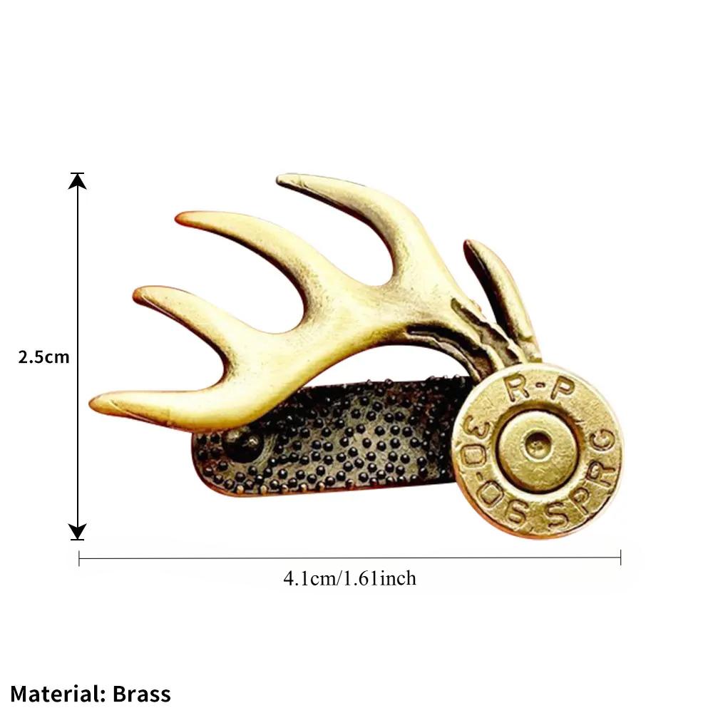 

1 шт. Зажимы для шляпы на поля, латунный зажим для шляпы в виде рогов, металлический зажим для полей для любителя активного отдыха, латунный зажим для шляпы ручной работы, охотничьи аксессуары, подарок 1 pc золотой
