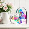 2D Fla Colorful Butterfly Acrylic Heart Decoration Plaque, Inspirational Faith Gift, Suitable for Wall Decoration, Porch, Room, Villa, Accents Home, H