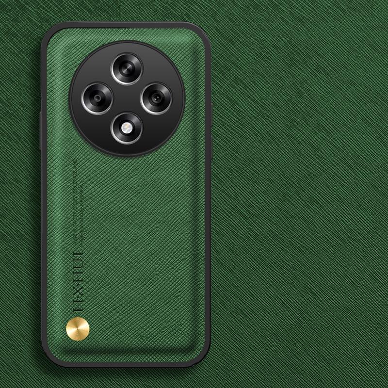 Luxuriöse echte klassische Lederhülle mit Textur für Oppo Reno12 Ultra Cover Schutzhülle Leichter Schutz Business Vollständige Schutzhülle