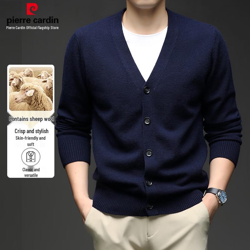 Pierre Cardin Men's Merino Wool Blend Knitted Cardigan