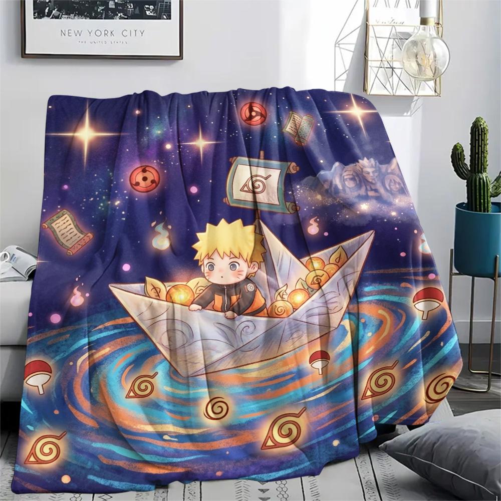 Naruto Flannel Blanket Warm Comfortable Print Pattern for Sofa Bed Chair Indoor Travel.-TING